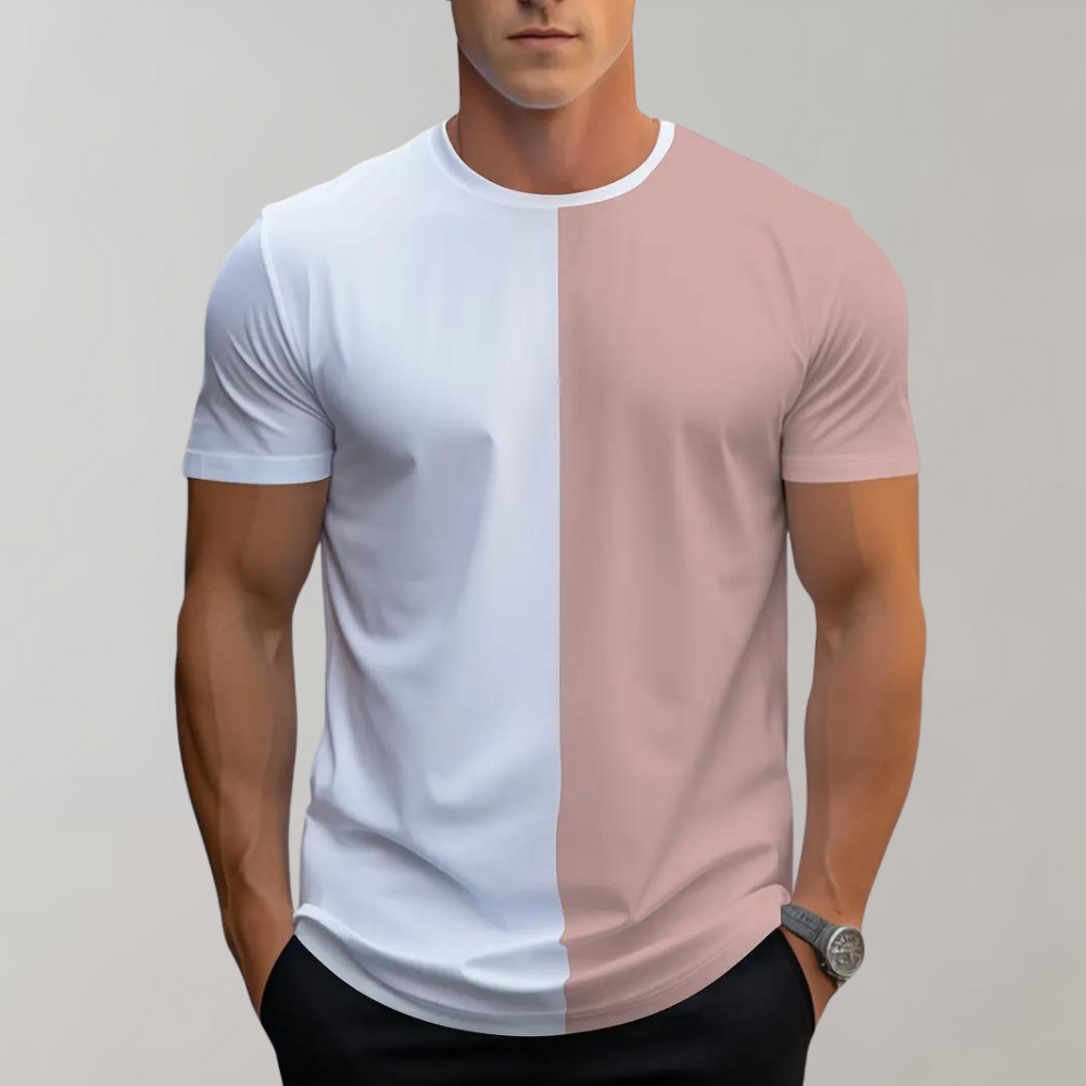 Men's Color Block Short Sleeve T-Shirt