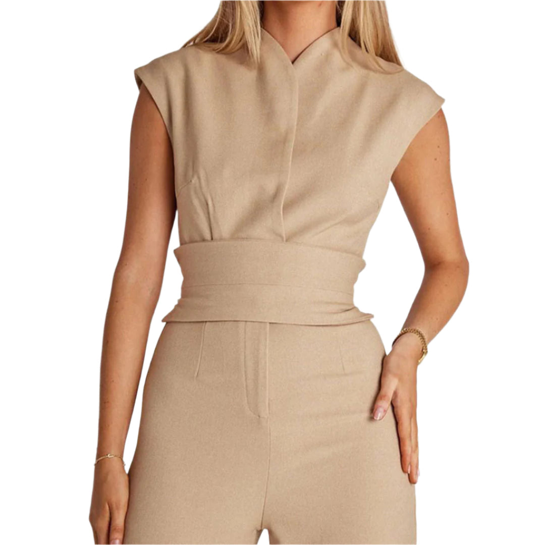 Sleeveless Jumpsuit with Wide-Leg Fit