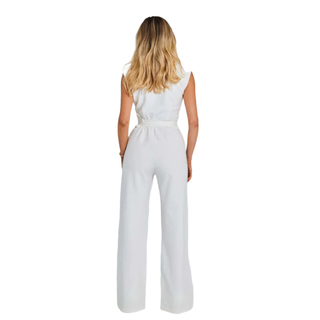 Sleeveless Jumpsuit with Wide-Leg Fit