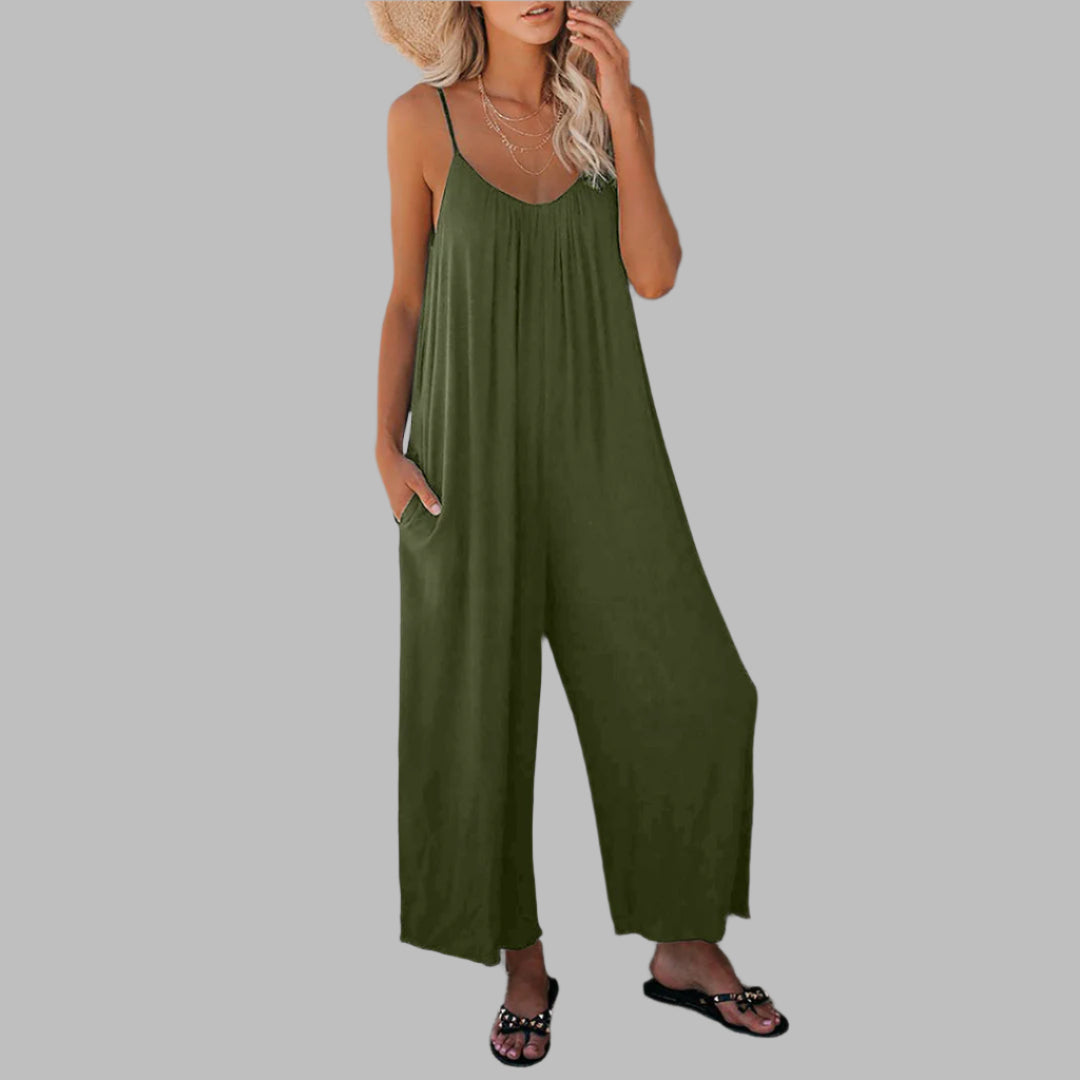 Sleeveless Summer Jumpsuit with Pockets for Women