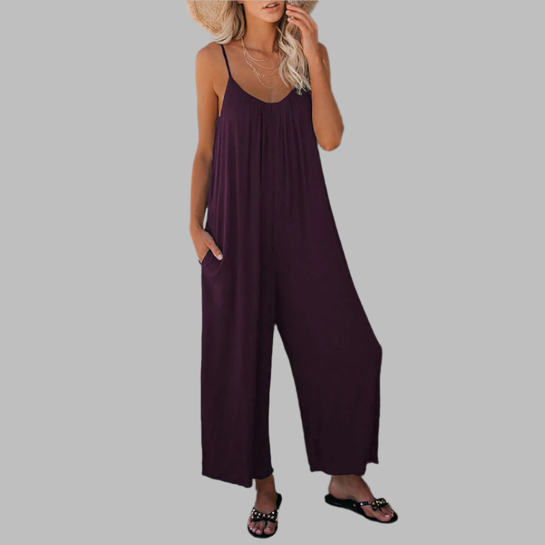 Sleeveless Summer Jumpsuit with Pockets for Women