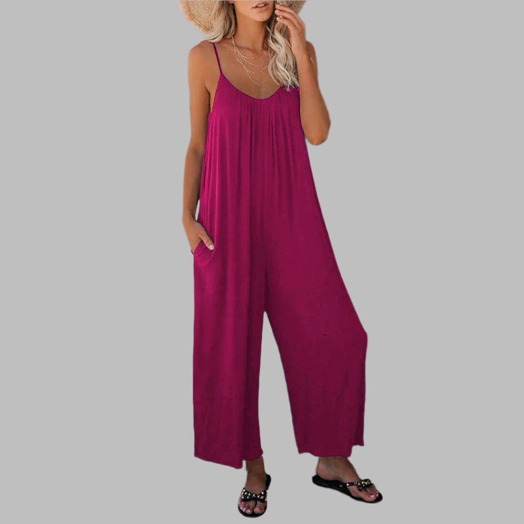 Sleeveless Summer Jumpsuit with Pockets for Women