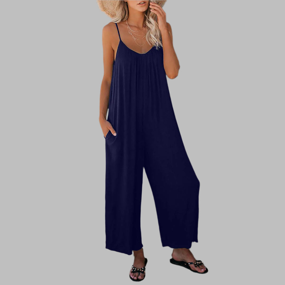 Sleeveless Summer Jumpsuit with Pockets for Women