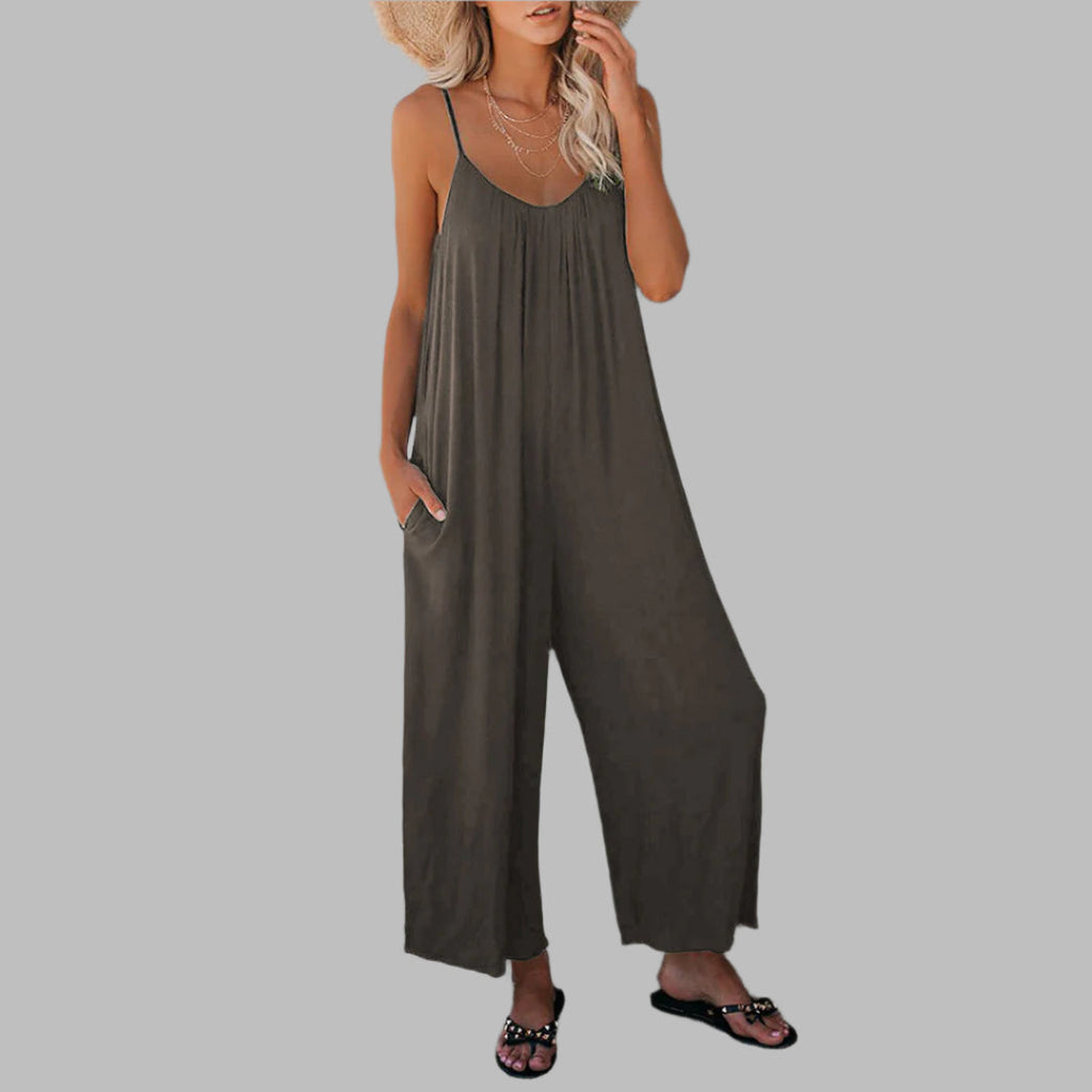 Sleeveless Summer Jumpsuit with Pockets for Women