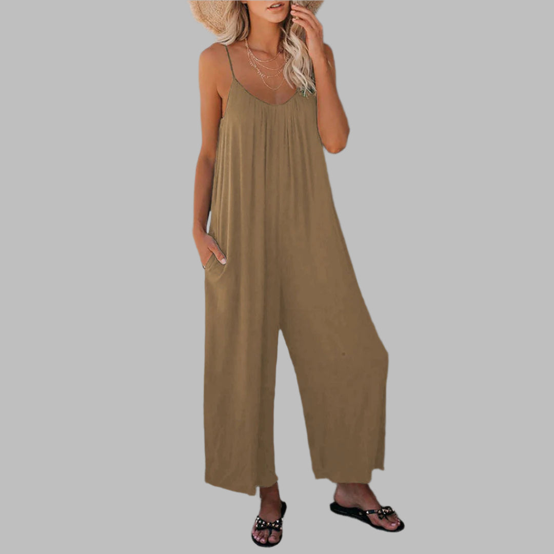 Sleeveless Summer Jumpsuit with Pockets for Women