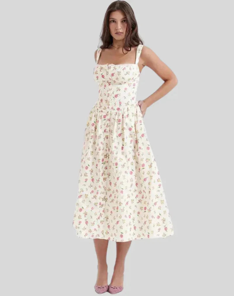 Women's Midi Waist Cinched Dress